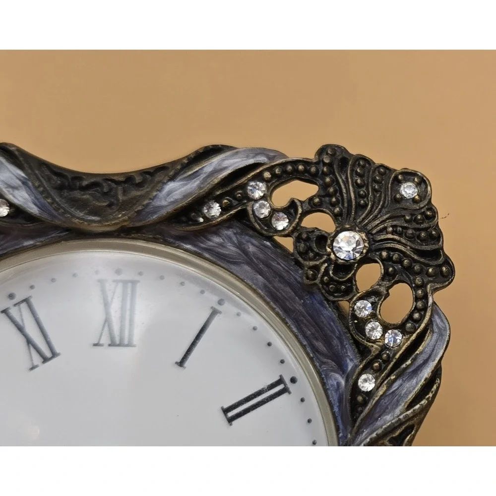 Vintage Desk Clock, Metal, Quartz 19oo